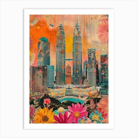 Kuala Lumpur   Retro Collage Style 4 Art Print