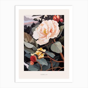 Flower Illustration Camellia 1 Poster Art Print