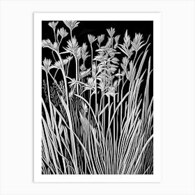 Scouring Rush Wildflower Linocut Art Print