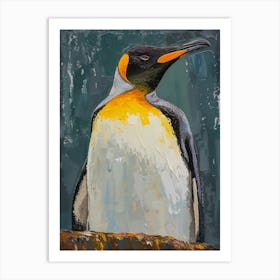 King Penguin Bleaker Island Colour Block Painting 2 Art Print