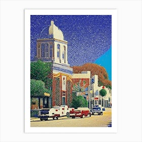 Salinas, City Us  Pointillism Art Print