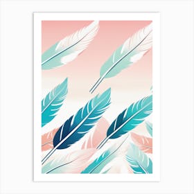 Feathers On Pink Art Print