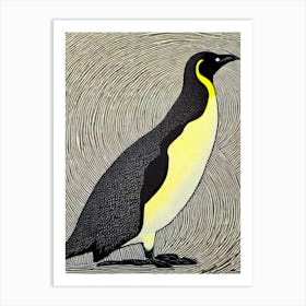 Emperor Penguin II Linocut Art Print