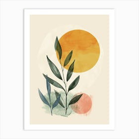 Boomerang Silhouettes In Space Mid Century Style Art Print