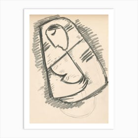 Study Of A Woman In A Scarf Composed On The Diagonal, Mikuláš Galanda Art Print