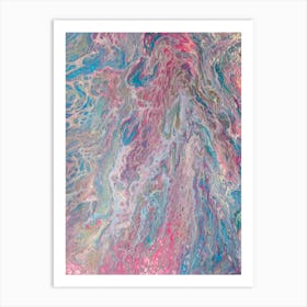 Pink And Blue Abstract Painting Art Print