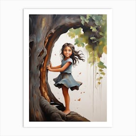 Little Girl In A Tree Art Print