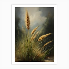 Wild grass, old oil painting,Colorado Arts, Vermont Arts,Montana Arts,Alaska Arts12 Art Print