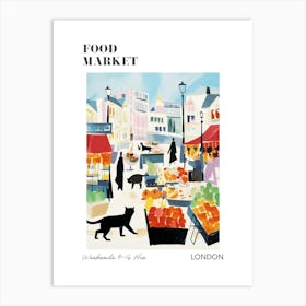 The Food Market In London 4 Illustration Poster Art Print