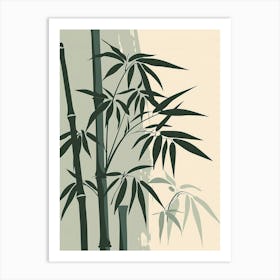 Bamboo Tree Minimal Japandi Illustration 4 Art Print