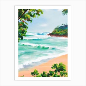 Mirissa Beach, Sri Lanka Contemporary Illustration   Art Print