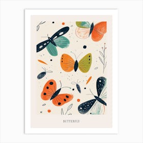 Colourful Insect Illustration Butterfly 2 Poster Art Print