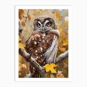 Boreal Owl Painting 4 Art Print