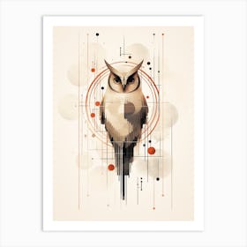 Owl Minimalist Abstract 2 Art Print