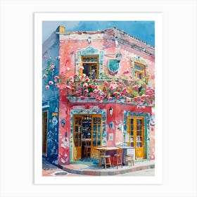 Colorful Cafe Art Print