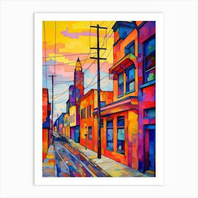 Tacoma Museum District Pointillism 20 Art Print