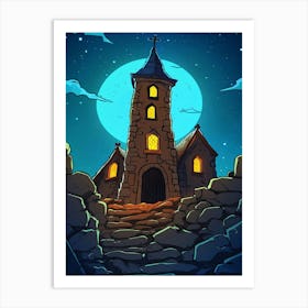 Castle At Night Art Print