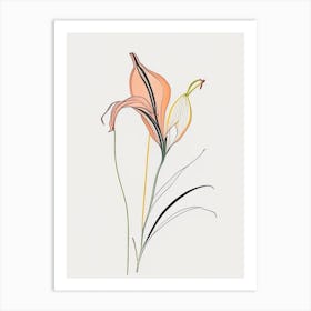 Lily Floral Minimal Line Drawing 3 Flower Art Print