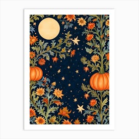 William Morris Pumpkins And Flowers Art Print