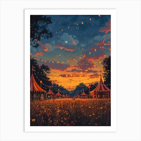 Sunset At The Circus Tents Art Print