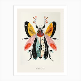 Colourful Insect Illustration Whitefly 9 Poster Art Print