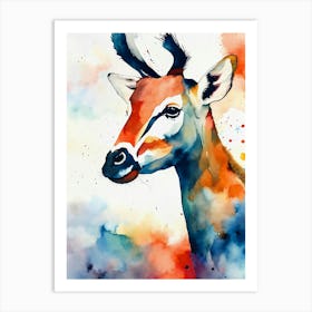 Antelope Watercolor Painting 1 Art Print