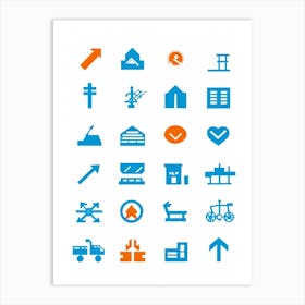 A Modern And Comprehensive Collection Of Pictograms A Mix Of Environmental And Construction Pictogr (6) Art Print