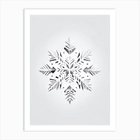 Crystal, Snowflakes, Retro Minimal 2 Art Print