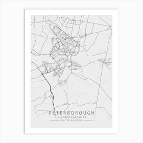 Peterborough City Map Art Print