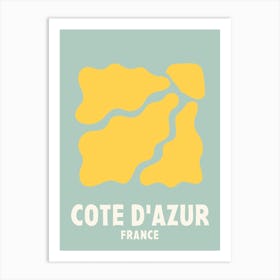 Cote D Azur, France, Graphic Style Poster 2 Art Print