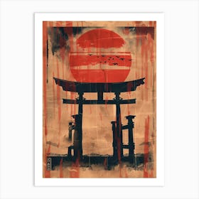 Fushimi Inari Taisha Mid Century Modern 3 Art Print