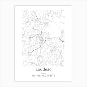 Loudeac,France Minimalist Map Art Print