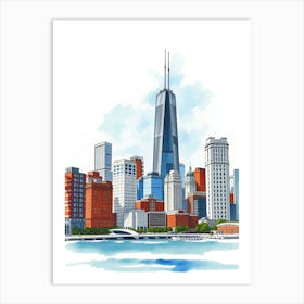 A Colorful Cityscape Art Print