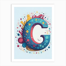 Colorful Letter G Illustration 25 Art Print