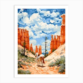 Horses Painting In Bryce Canyon Utah, Usa 2 Art Print