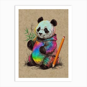 Rainbow Panda Art Print