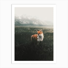 Moody Fox Scenery Art Print