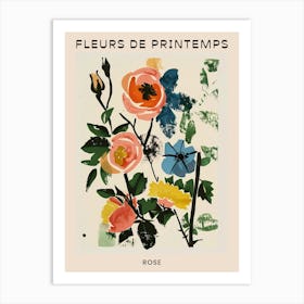 Spring Floral French Poster  Rose 2 Art Print