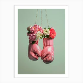 Boxing Gloves With Flowers 1 Art Print