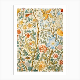 Tapestry Of Birds And Flowers Art Print