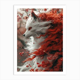 Beautiful Fantasy White Fox 22 Art Print