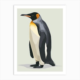 King Penguin Robben Island Minimalist Illustration 3 Art Print