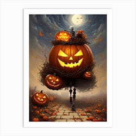 Halloween Pumpkins Art Print