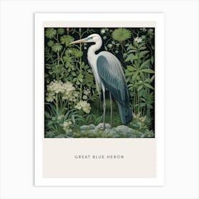 Ohara Koson Inspired Bird Painting Great Blue Heron 8 Poster Art Print