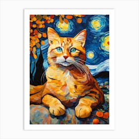 A Painting Of A Basset Hound Cat Portrait In The S (1) Art Print