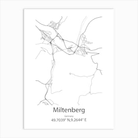 Miltenberg,Germany Minimalist Map Art Print