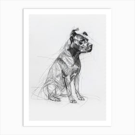 Cane Corso Charcoal Line 1 Art Print