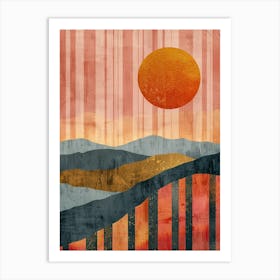 Sunset In The Mountains 20 Art Print