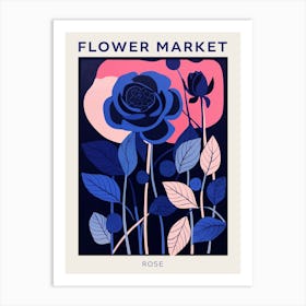 Blue Flower Market Poster Rose 1 Art Print