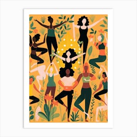 Body Positivity We All Stand Together Boho Illustration 25 Art Print